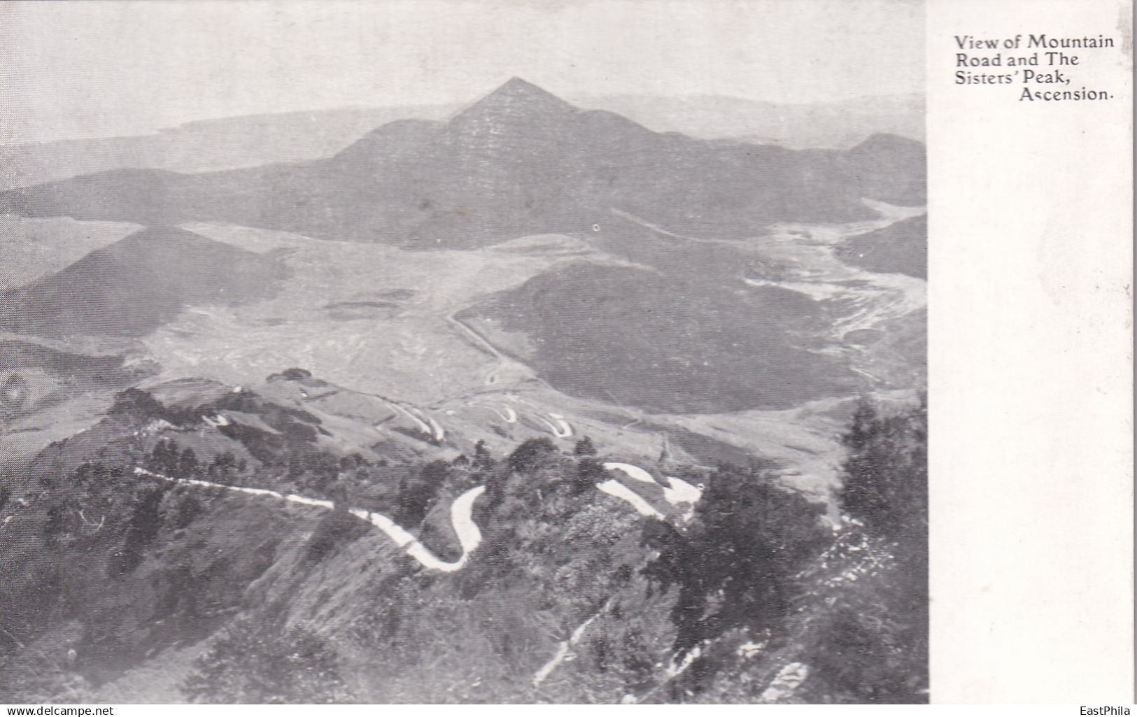 AFRICA AFRIQUE - ASCENSION ISLAND - VIEW OF MOUNTAIN ROAD AND THE SISTER'S PEAK