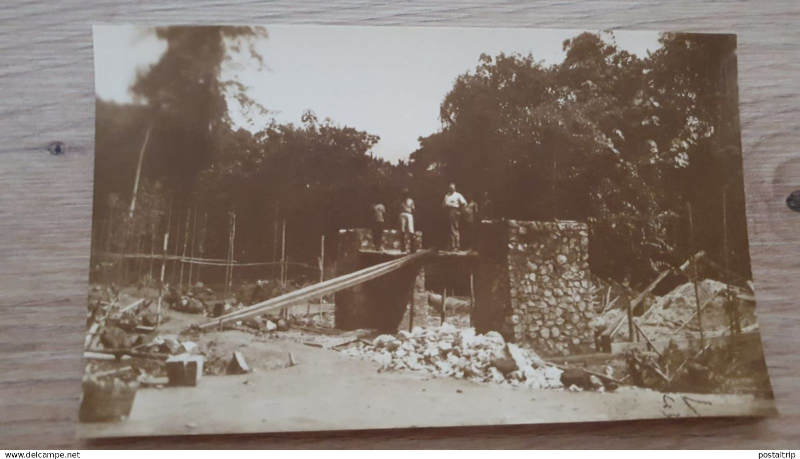 AFRICA. CONGO. PONT CONSTRUCTION. CONSTRUCCION PUENTE. RPPC 1920 - 1930
