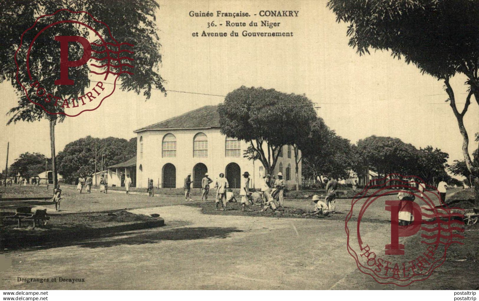 AFRICA. GUINEA FRANCESA. GUINEE FRANÇAISE. CONAKRY. ROUTE DU NIGER ET AVENUE DU GOUVERNEMENT