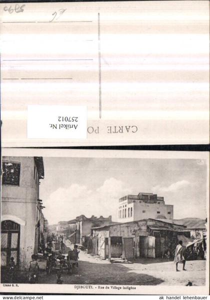 257012,Djibouti Dschibuti Rue du Village indigene Straße Häuser