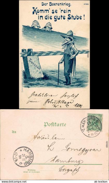Ansichtskarte Südafrika Transvaal - der Boerenkrieg Scherzkarte 1899