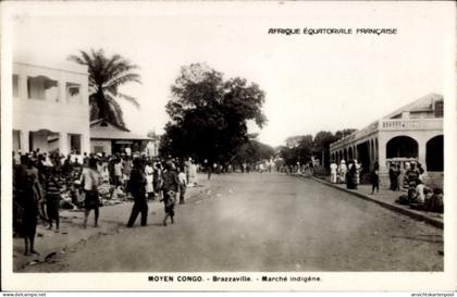 CPA Brazzaville Französisch Kongo, Markt