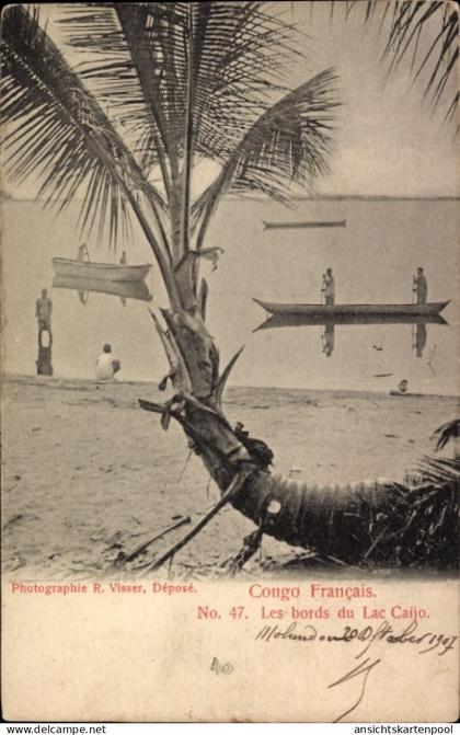 CPA Französisch Kongo, Les bords du Lac Caijo