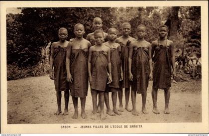 CPA Gabon Gabun, Jeunes Filles de l'Ecole de Samkita