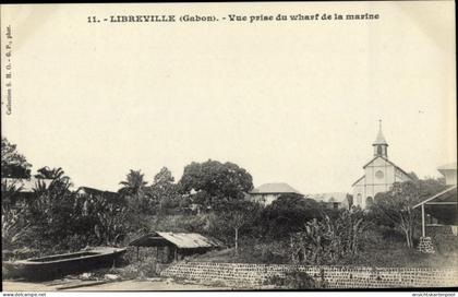 CPA Libreville Gabun, Vue prise du wharf de la marine