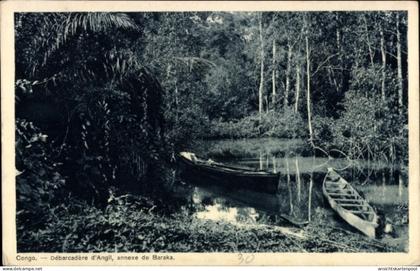 CPA Republik Kongo Französisch Kongo, Boote am Ufer