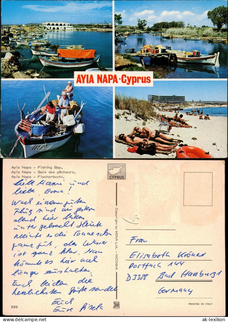 Agia Napa Fischerbucht Fishing Bay 4 Bild Strand Fischerboot 1974