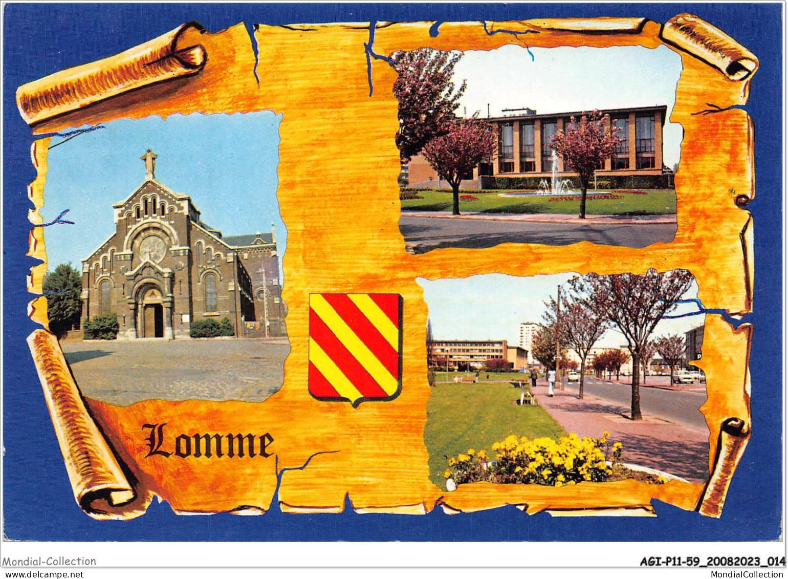 AGIP11-59-0770 - LOMME - divers aspects de lomme - rue, eglise, jardin