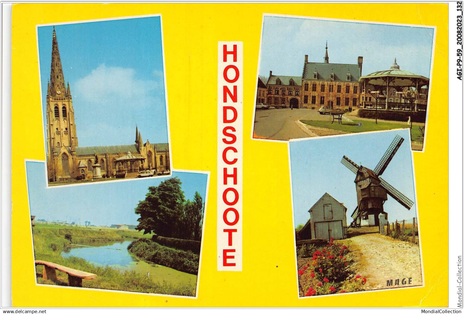 AGIP9-59-0713 - HONDSHOOTE -l'eglise, l'hôtel de ville