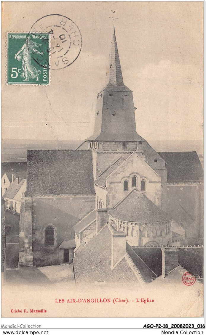 AGOP2-0098-18 - LES AIX-D'ANGILLON - cher - l'église