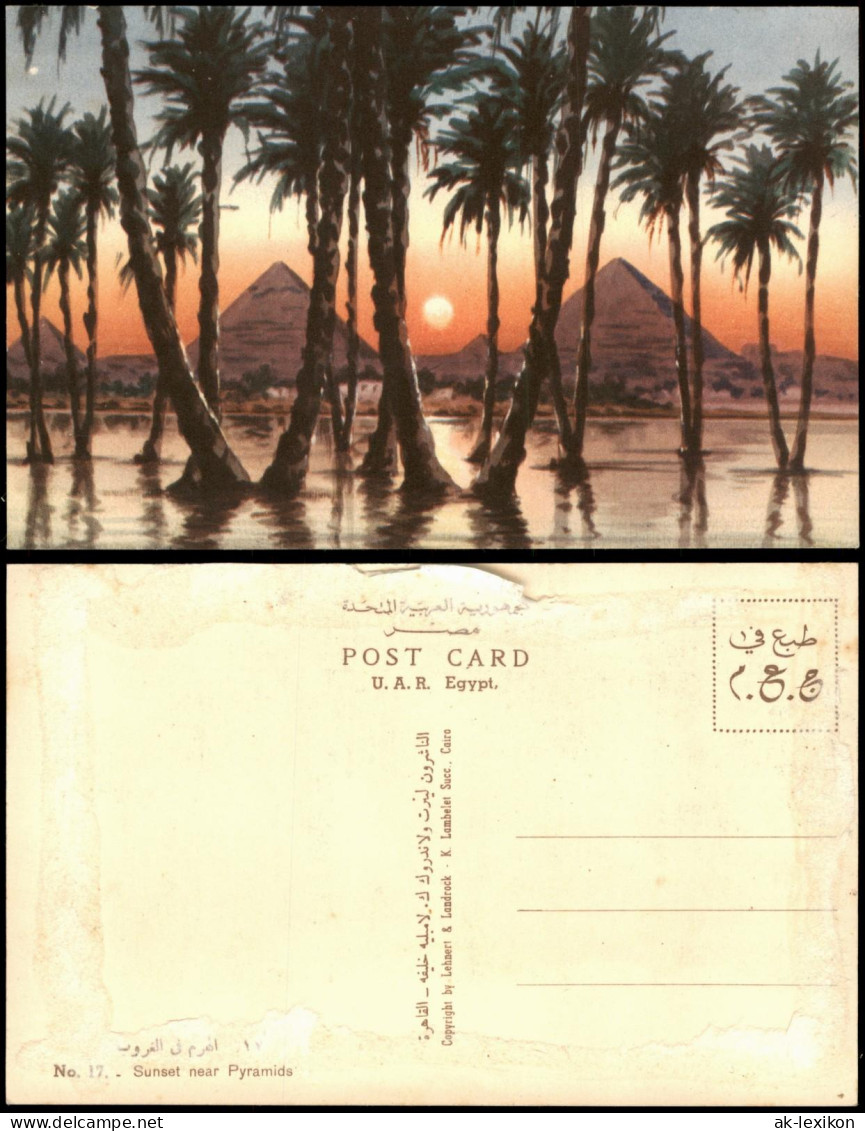 Ägypten (allgemein) Ägypten Pyramiden Sonnenuntergang Sunset near Pyramids 1920