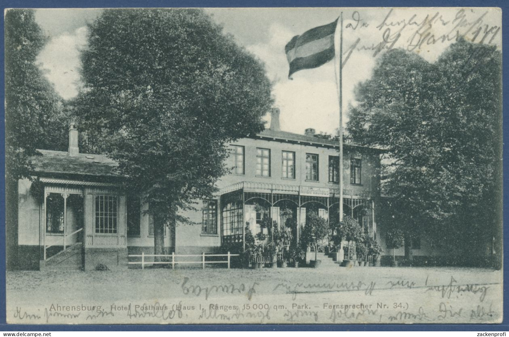 Ahrensburg Hotel Posthaus, gelaufen 1910 (AK2433)