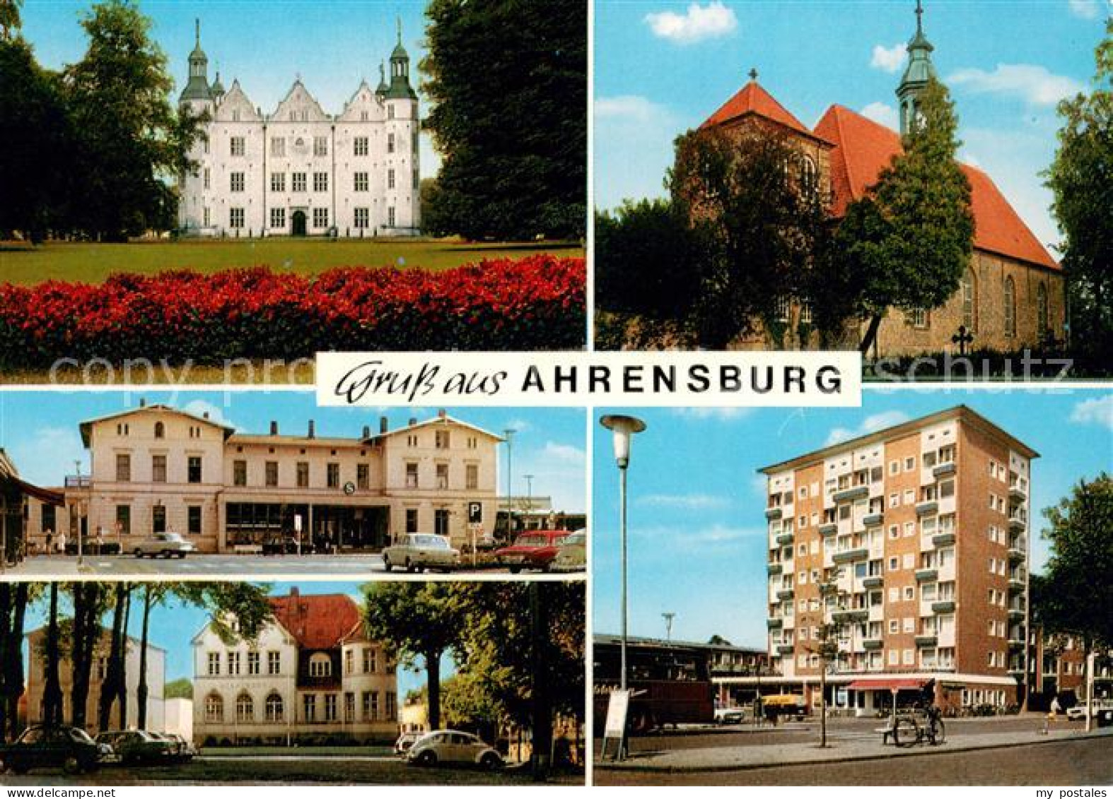 Ahrensburg Schloss Kirche Bahnhof Rathaus Hochhaus