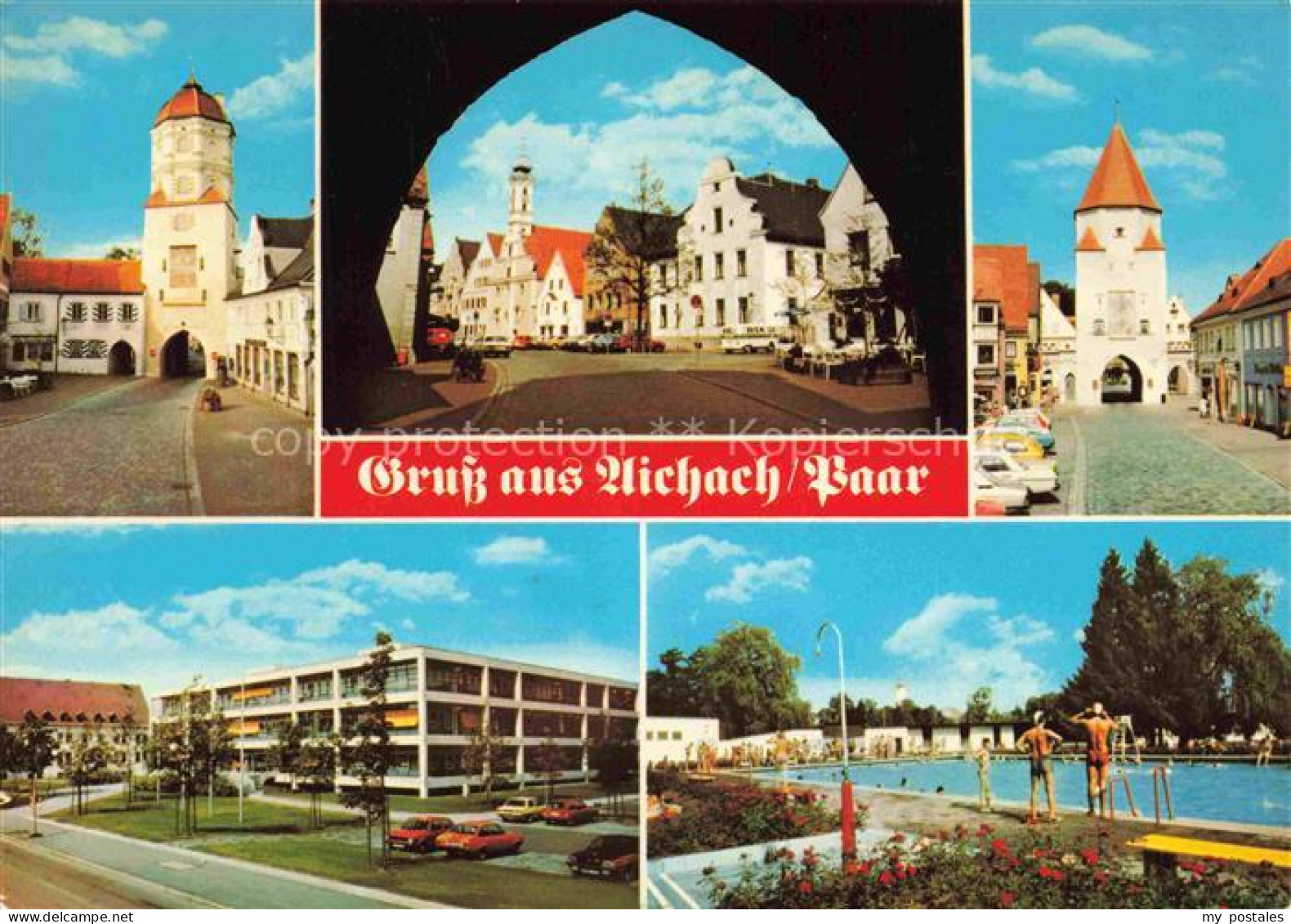 Aichach Paar Motive Stadtzentrum Stadttor Freibad