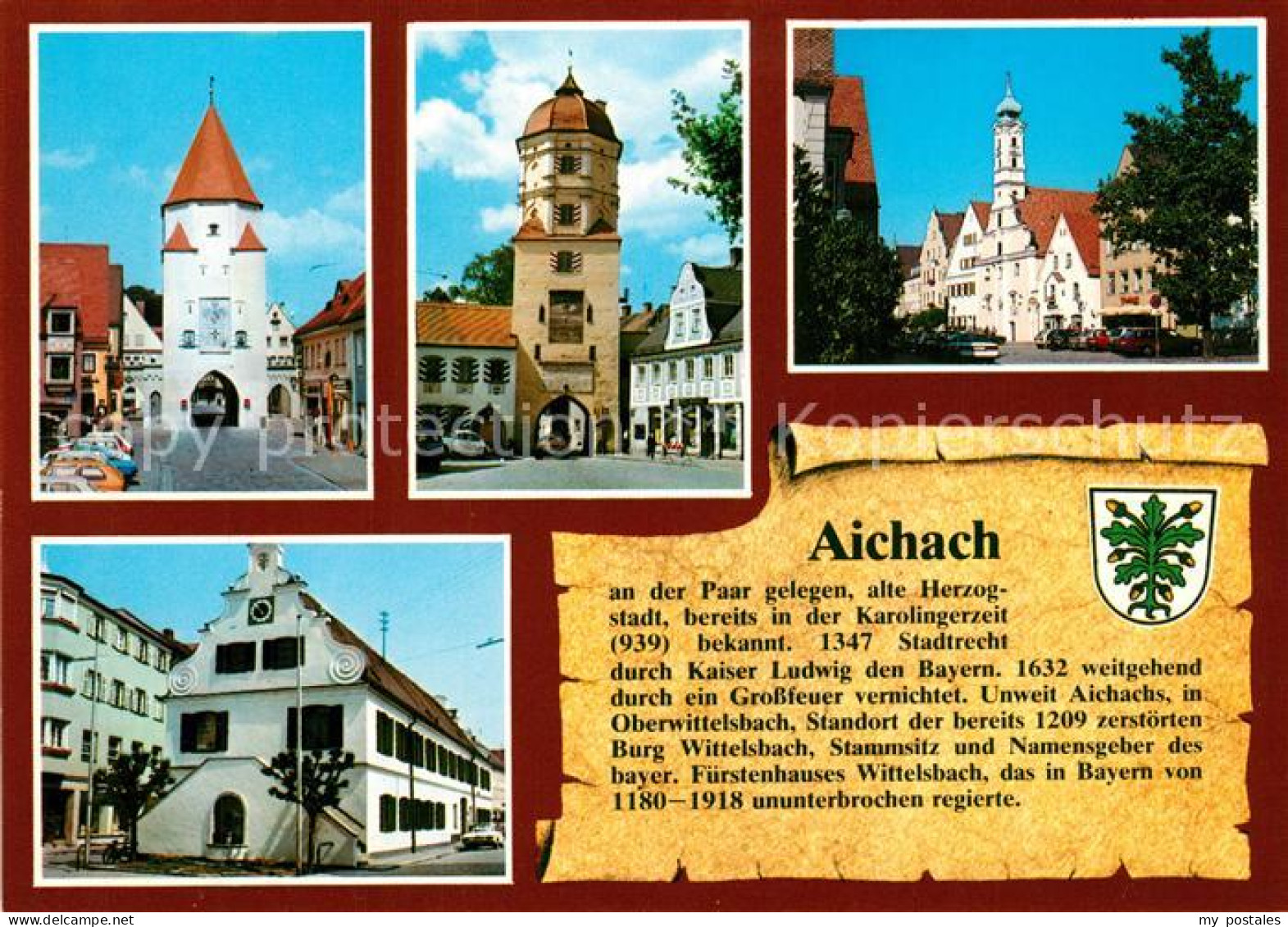 Aichach Unteres Tor Oberes Tor Stadtplatz Heiliggeist Spitalkirche Rathaus