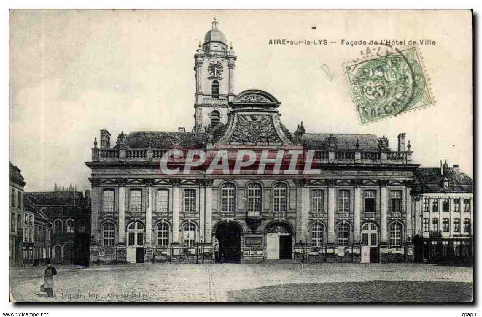Aire sur la Lys - Facade de l'Hotel de Ville CPA