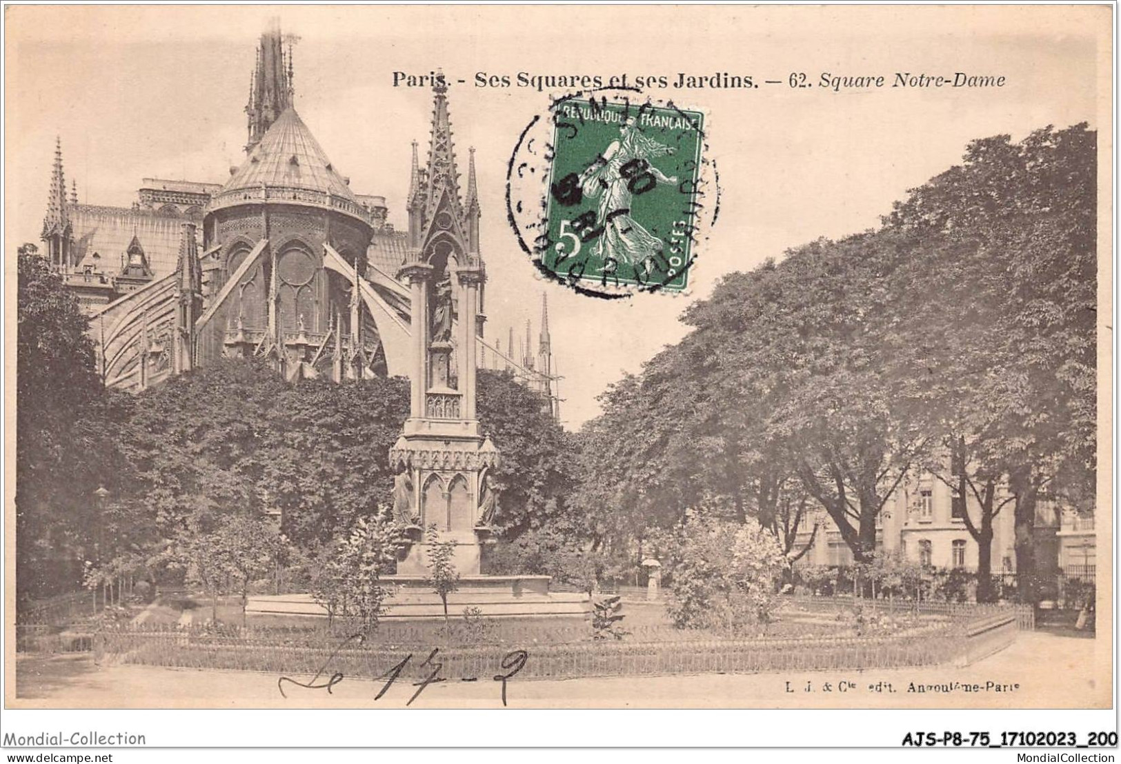 AJSP8-75-0810 - PARIS - Ses squares et ses jardins - Square notre-dame