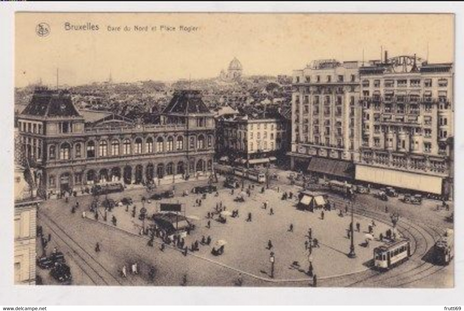 AK 031000 BELGIUM - Bruxelles - Gare du Nord et Place Rogier