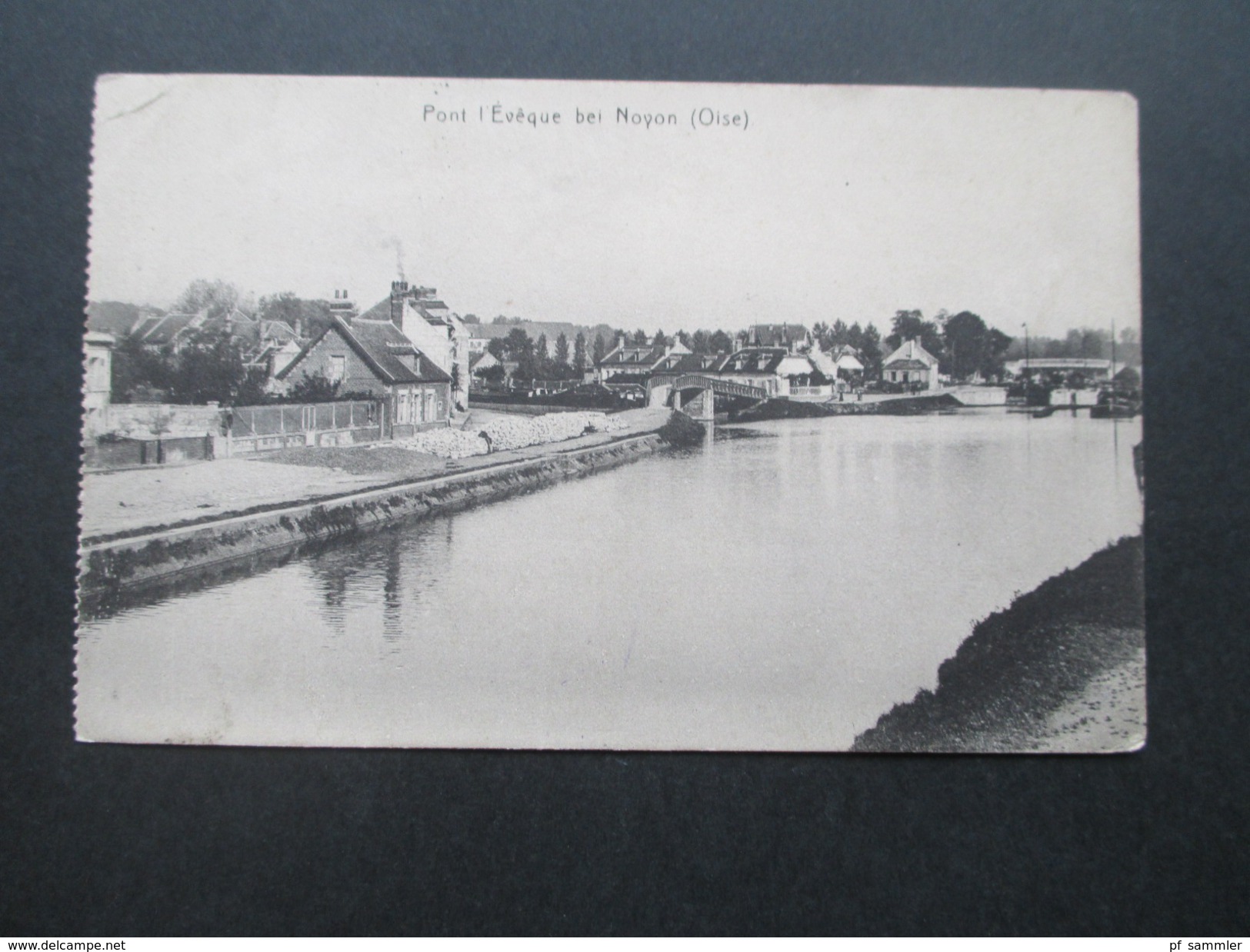 AK 1. WK 1915 Pont l'Eveque bei Noyon (Oise) B.S. Fußartl. Mun. Kol. 244. Frankreich Feldzug