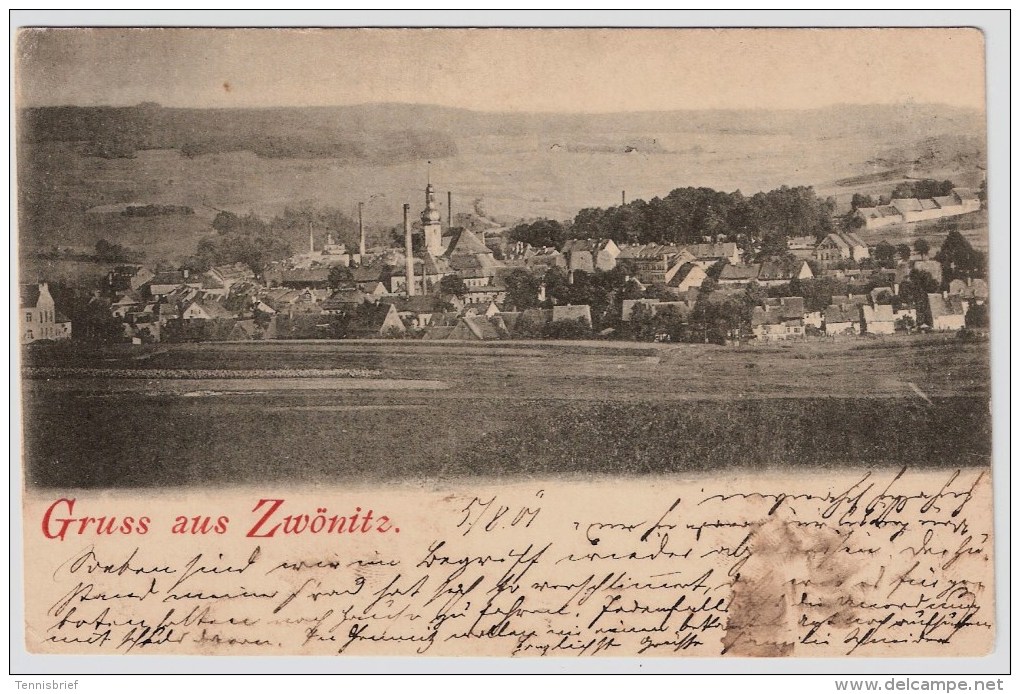 AK: 1901, " Gruss aus Zwönitz ",  #3865