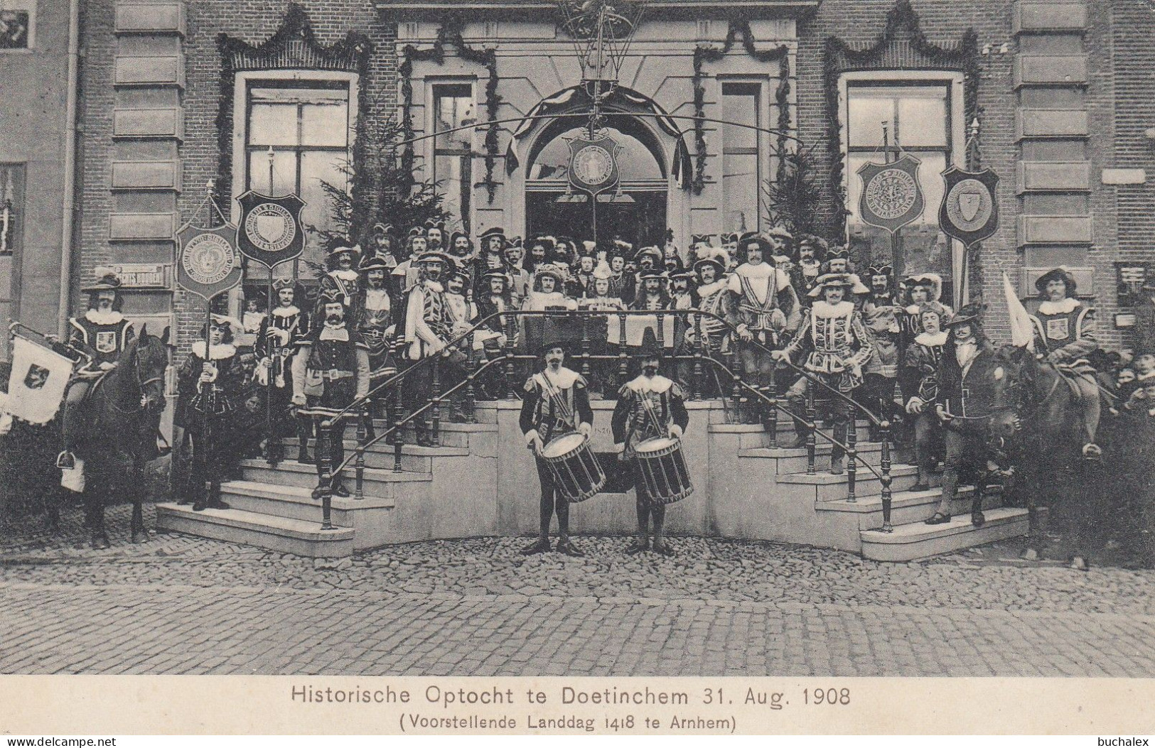 AK 1909 Historische Optocht te Doetinchem 31. Aug 1908 - gelaufen