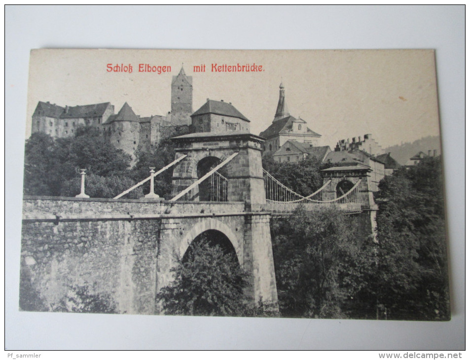 AK 1910 Österreich / Tschechien / Böhmen. Schloß Elbogen mit Kettenbrücke. Brück & Sohn, Meissen.