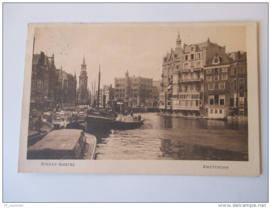 AK 1913 Amsterdam. Binnen - Amstel. Kanal / Gracht. Schiffe. N.V. A.J. Nuss, Amsterdam