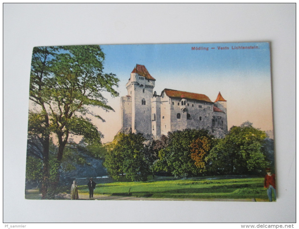 AK 1913 Österreich. Mödling. Veste Lichtenstein. Burg / Schloss. Allein Verlag J. Thomas, Buch u. Papierhandlung.