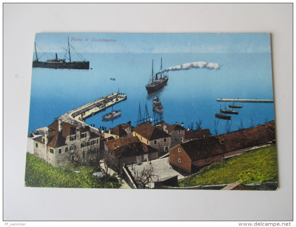 AK 1913 Österreich / Montenegro. Porto di Castelnuovo. Purger & Co, München