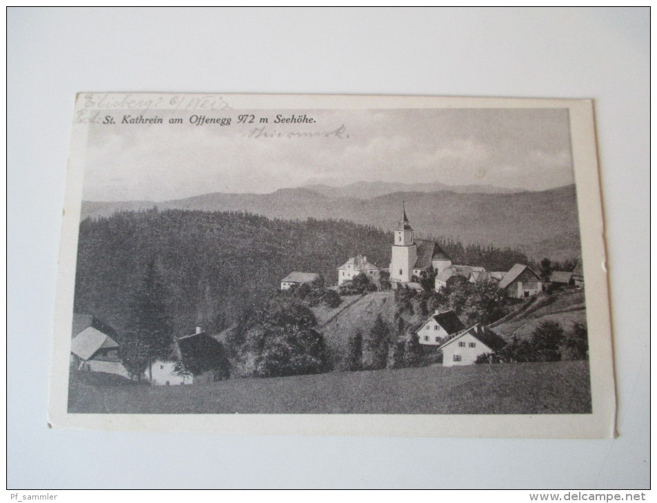 AK 1925 St. Kathrein am Offenegg 972m Seehöhe. Kleines Dorf. Verlag Hermann Pusswald