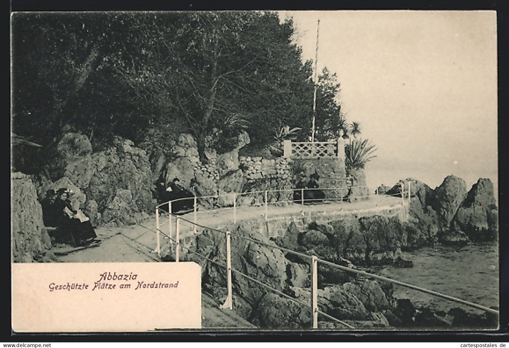 AK Abbazia, Geschütze Plätze am Nordstrand