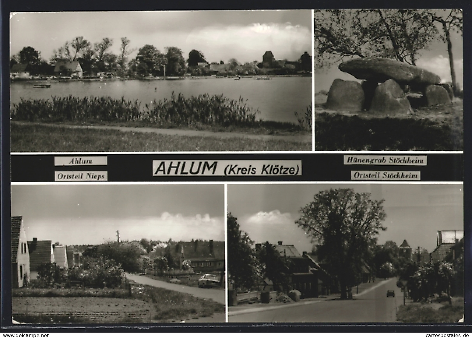 AK Ahlum /Klötze, Hünengrab Stöckheim, Ahlum, Ortsansicht