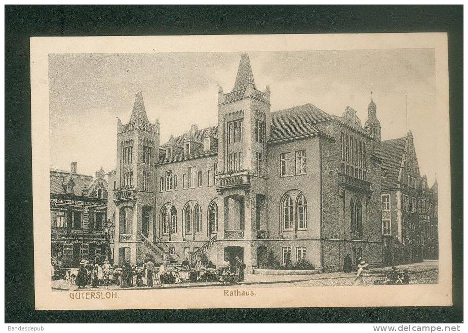 AK Allemagne - GÜTERSLOH - Rathaus ( animée marché Hermann Lorch)
