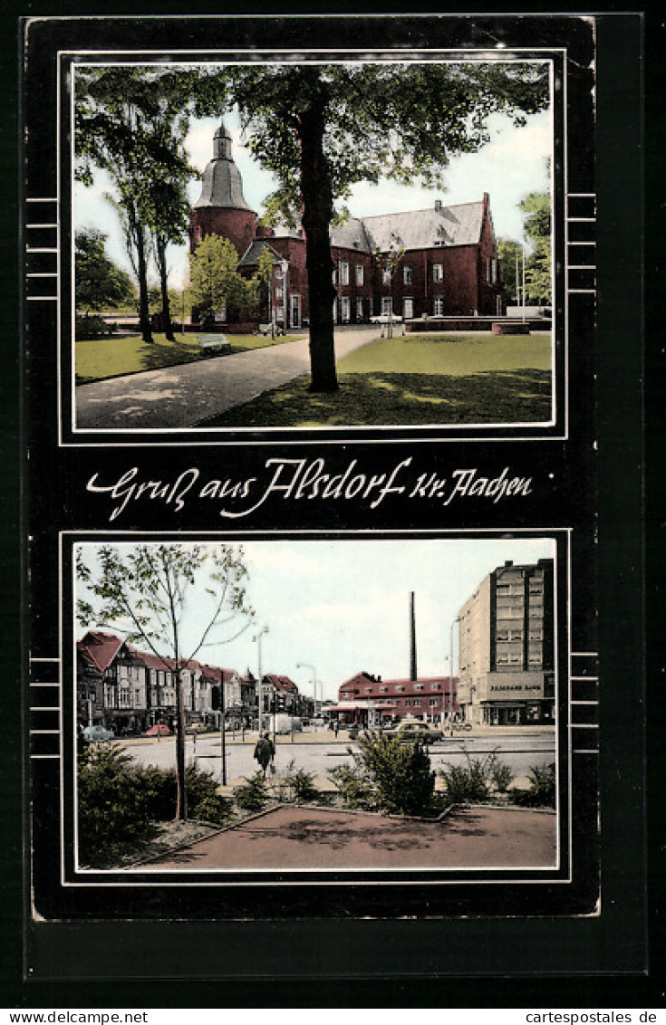 AK Alsdorf /Kr. Aachen, Ortsansicht mit Gebäuden