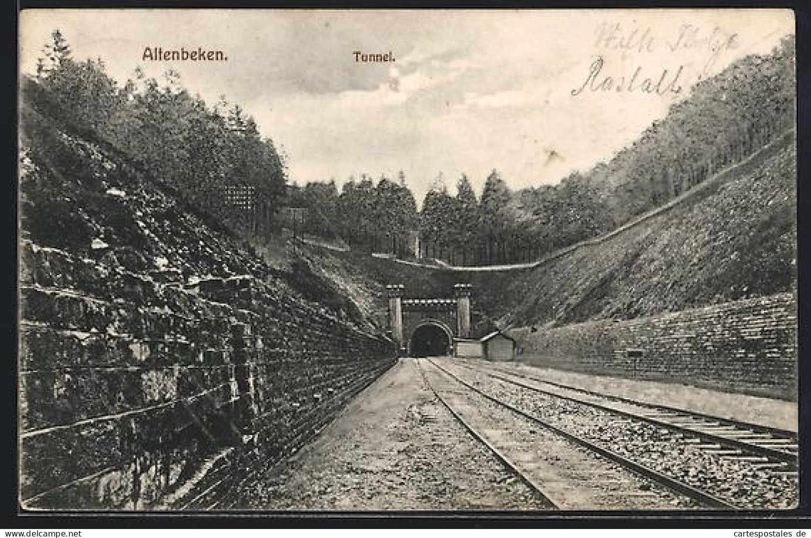 AK Altenbeken, Tunnel mit Eisenbahnstrecke