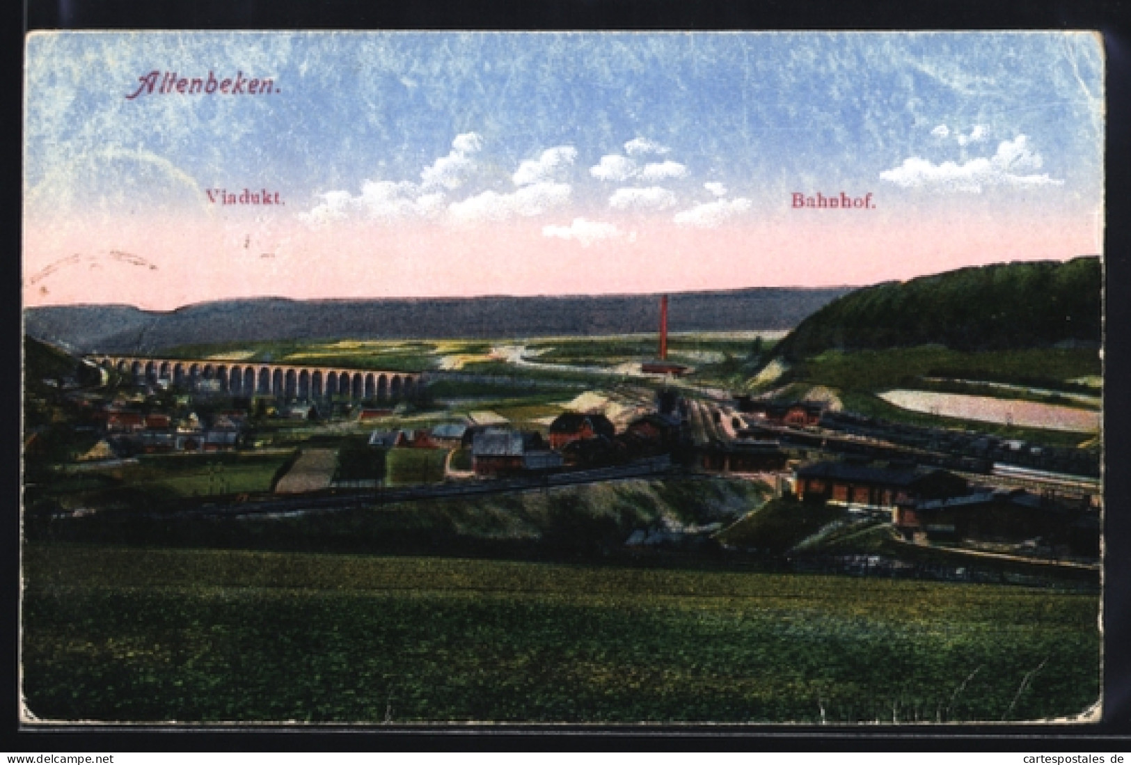 AK Altenbeken, Viadukt, Bahnhof und Umgebung