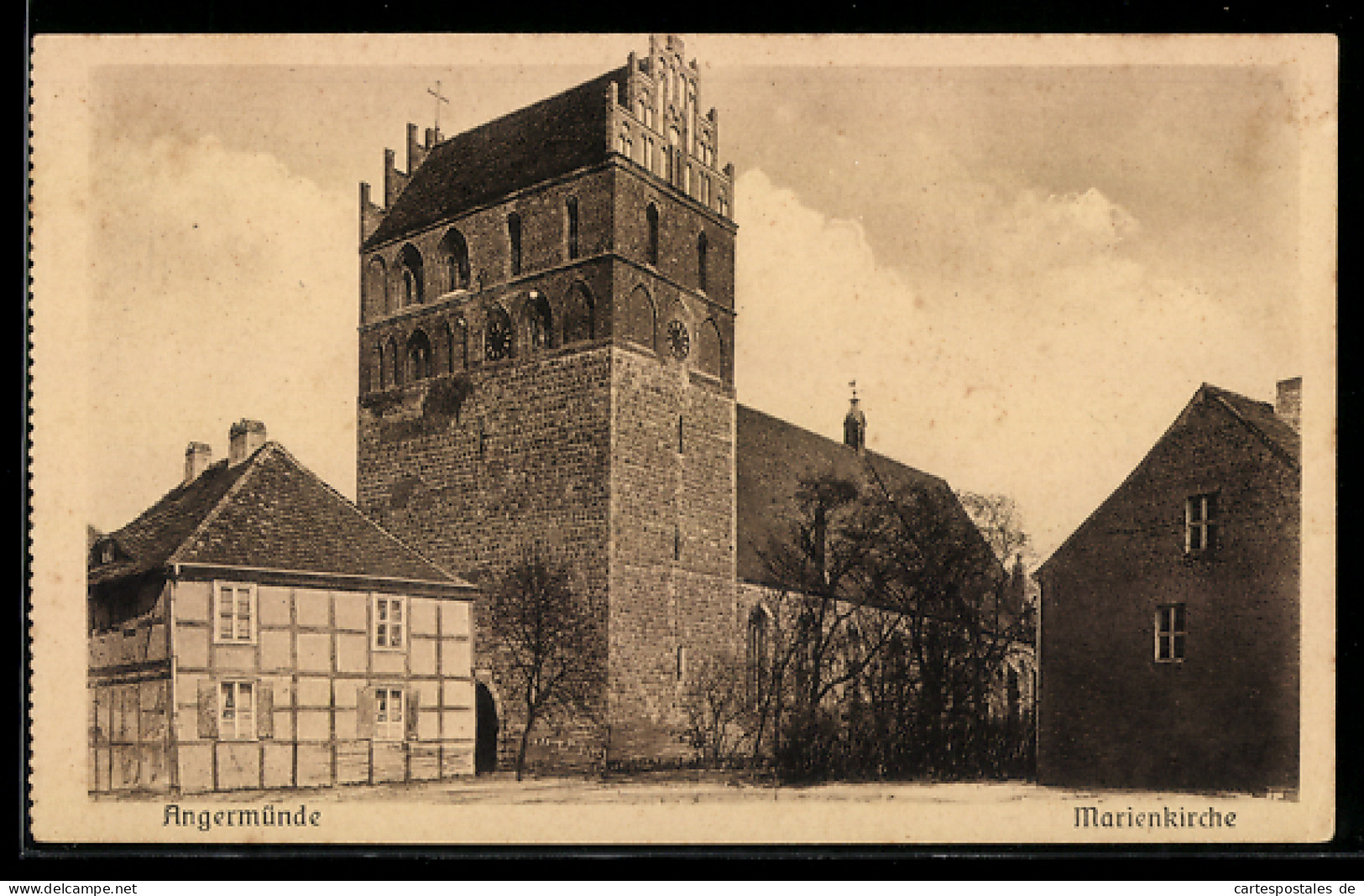AK Angermünde, Marienkirche, Fachwerkhaus