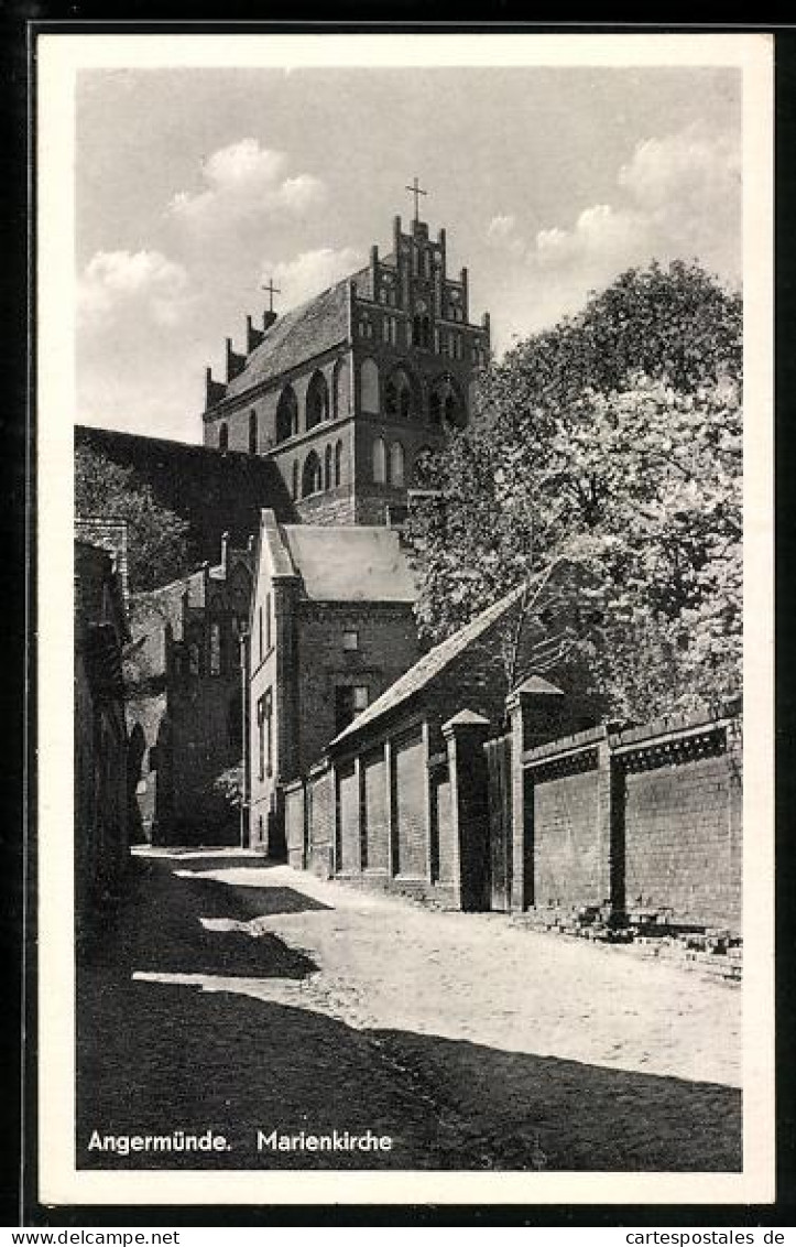 AK Angermünde, Marienkirche, Strassenansicht