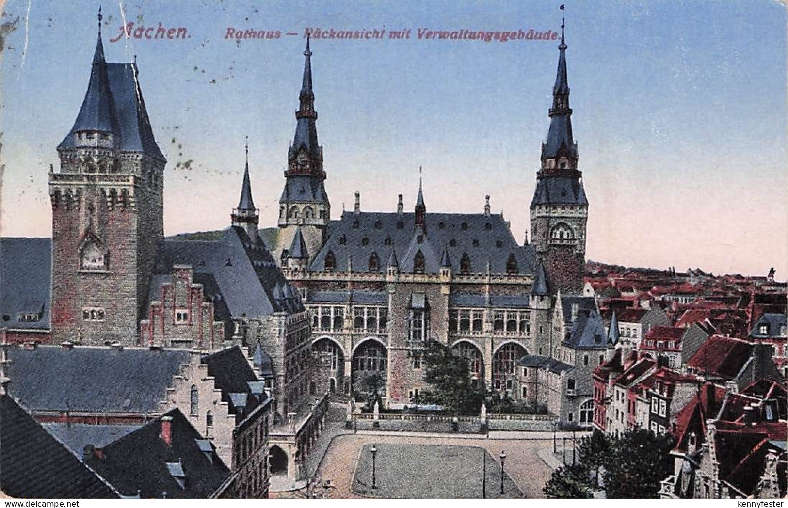 AK / Ansichtskarte Aachen Rathaus Rueckseite Kat. Aachen