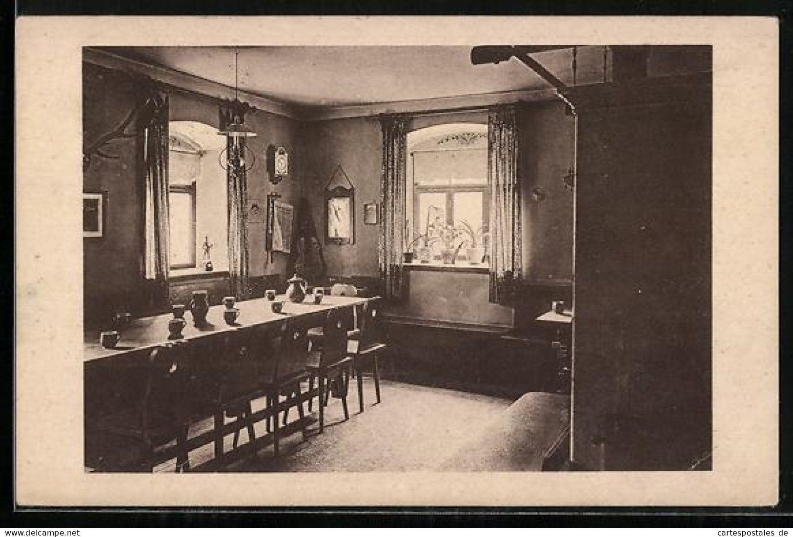 AK Ansprung /Zöblitz, Jugendherberge Hüttstadtmühle, Speisezimmer