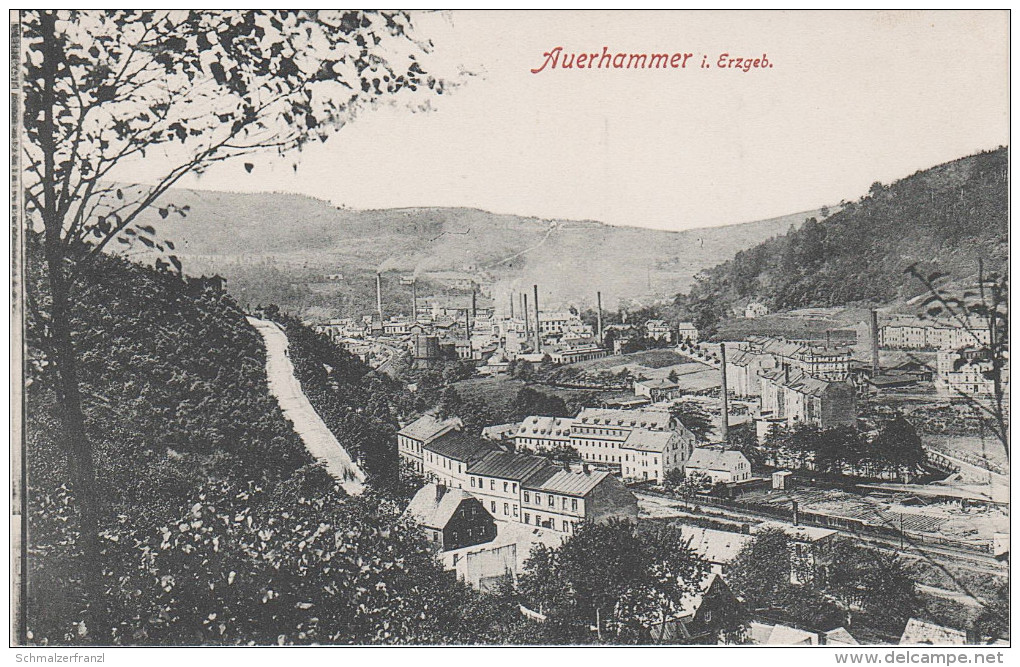 AK Auerhammer Erzgebirge Bahnhof Fabrik ? bei Aue Neudörfel Zschorlau Schneeberg Schwarzenberg Lauter Schlema Bockau