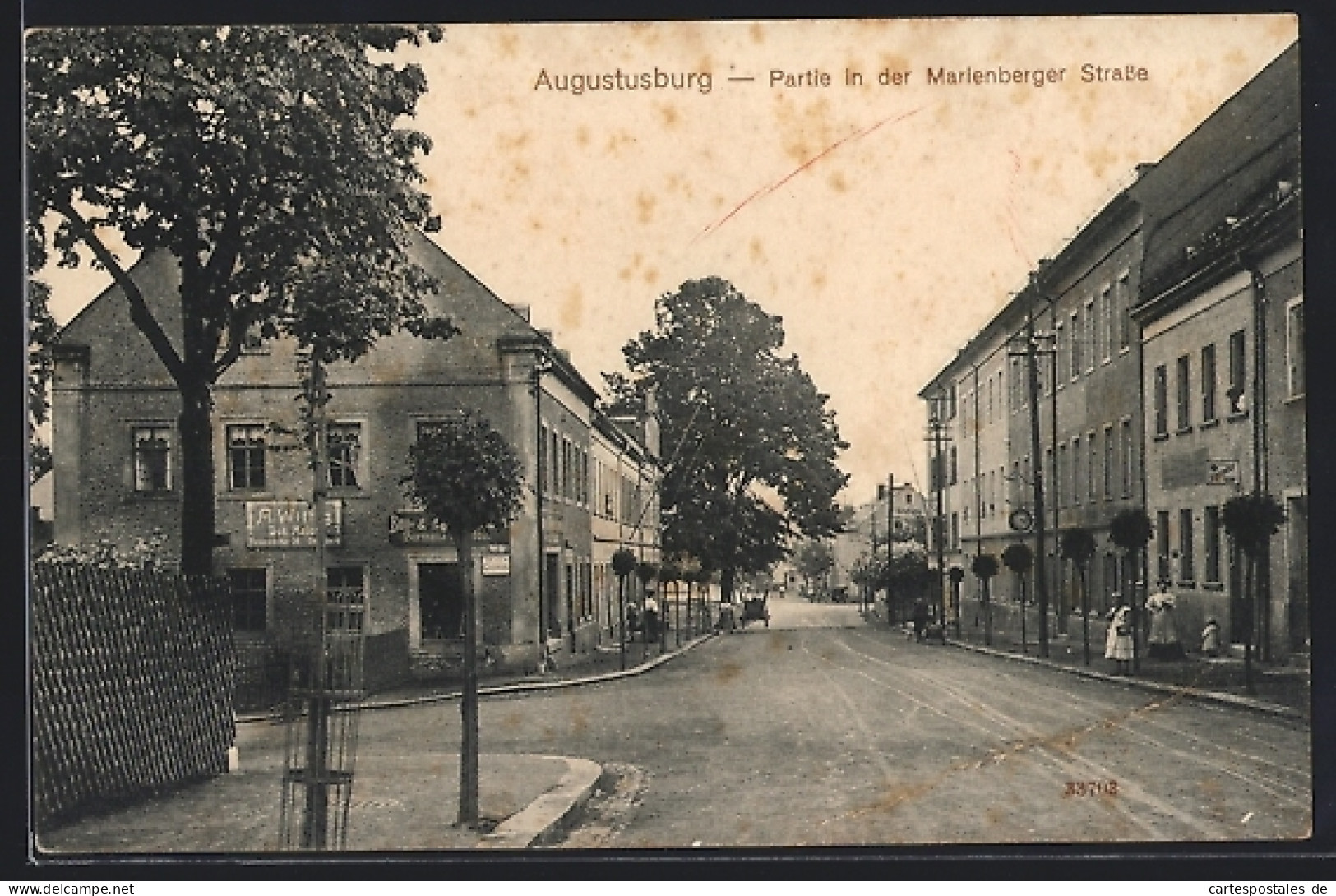 AK Augustusburg, Partie in der Marienberger Strasse