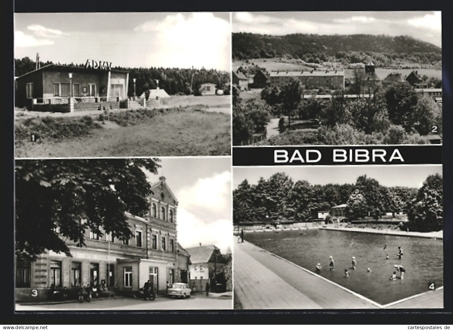 AK Bad Bibra, Hotel Thüringer Hof, Waldschwimmbad, Internationaler Campingplatz