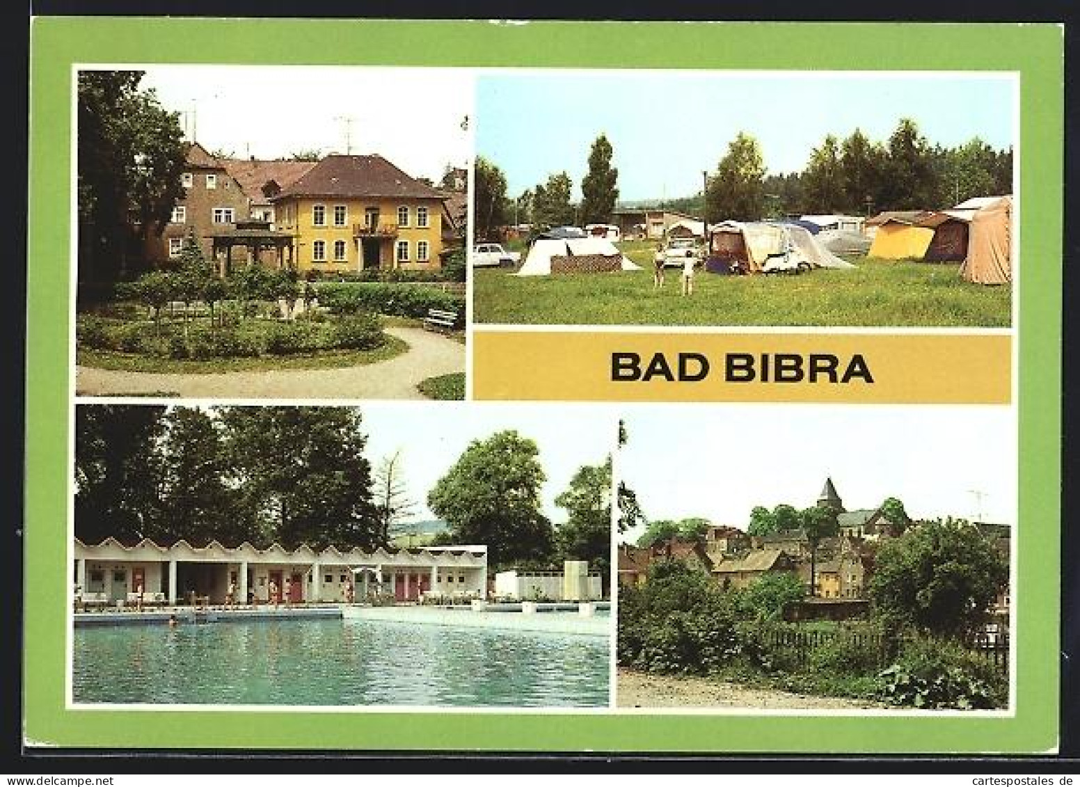 AK Bad Bibra, Kuranlage, Campingplatz, Waldbad, Ortsansicht