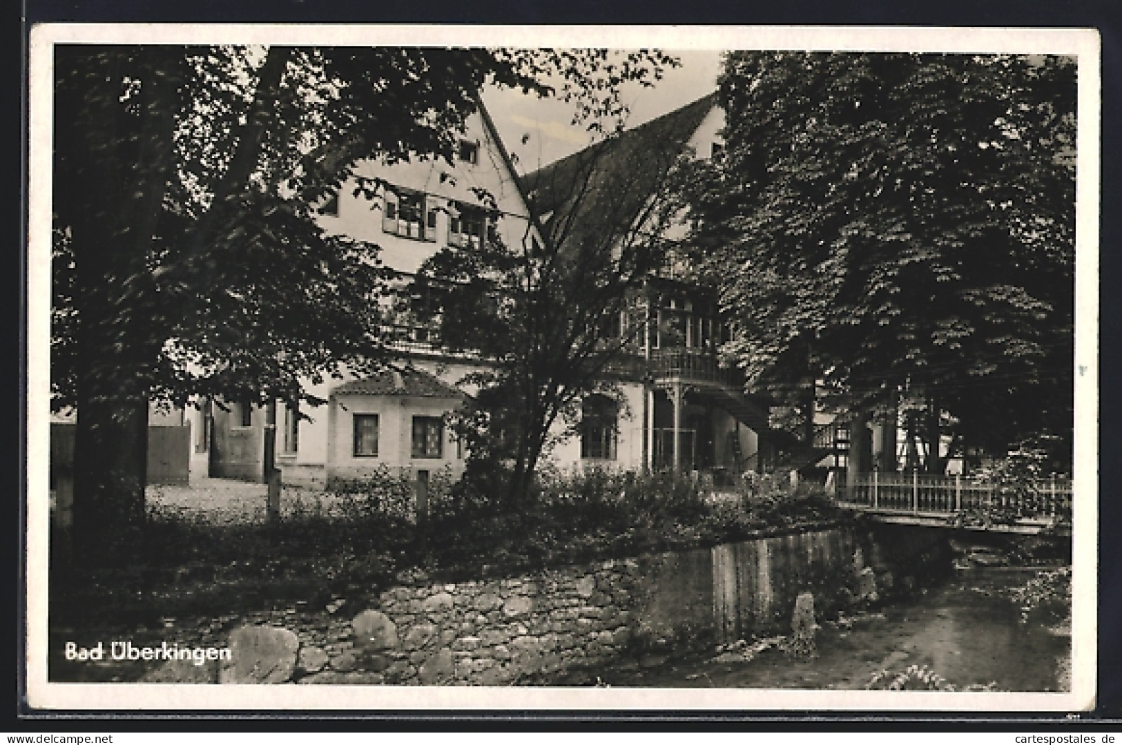 AK Bad Überkingen /Württbg., Bad-Hotel mit Brücke