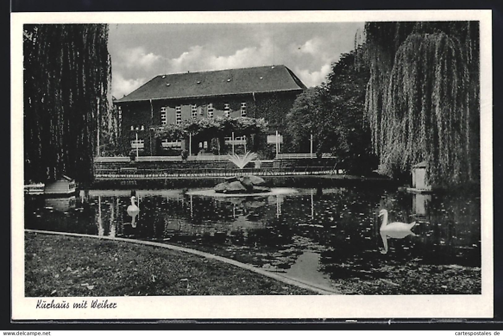 AK Bad Vilbel b. Frankfurt, Kurhaus mit Weiher