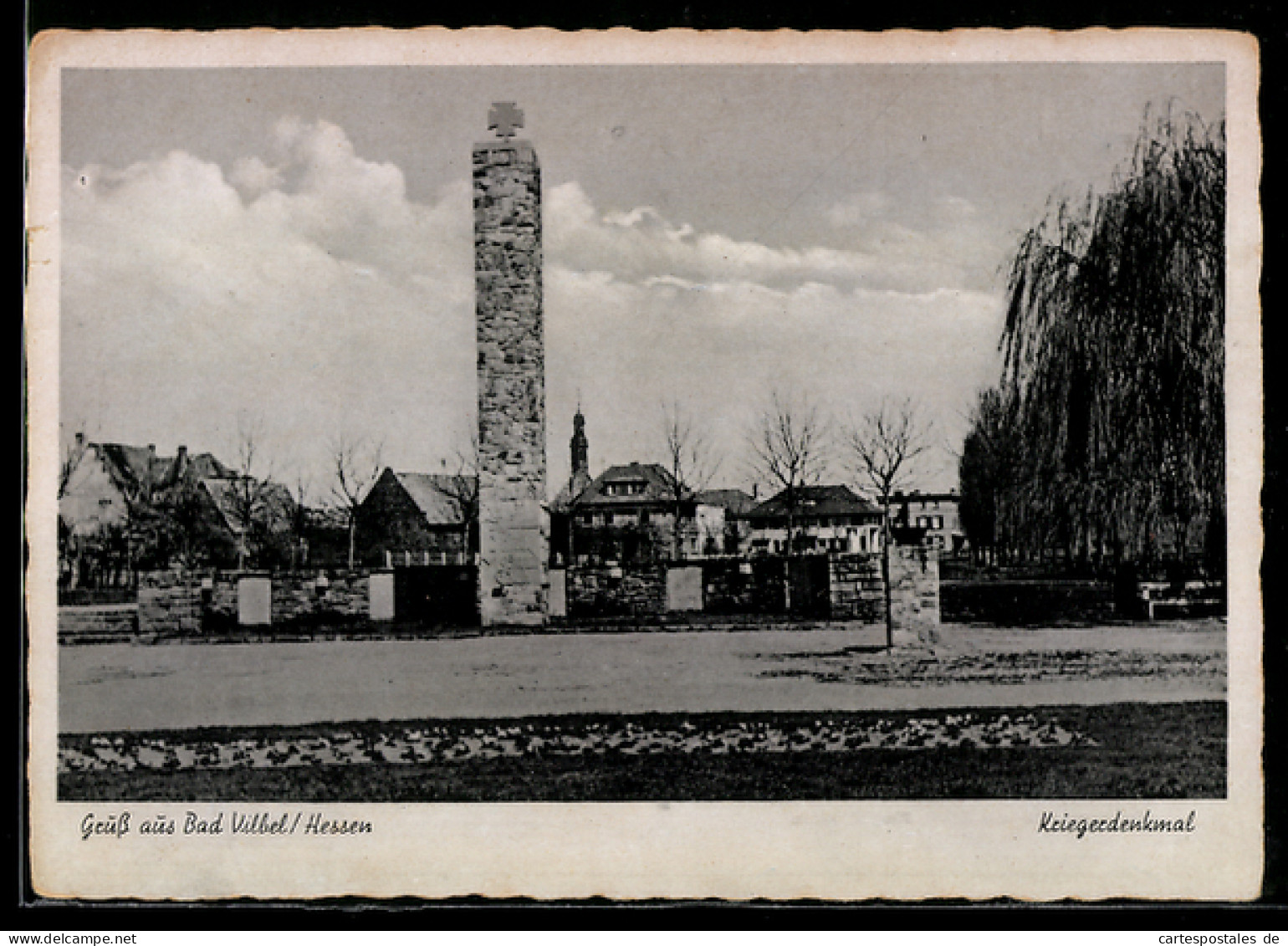 AK Bad Vilbel /Hessen, Blick zum Kriegerdenkmal