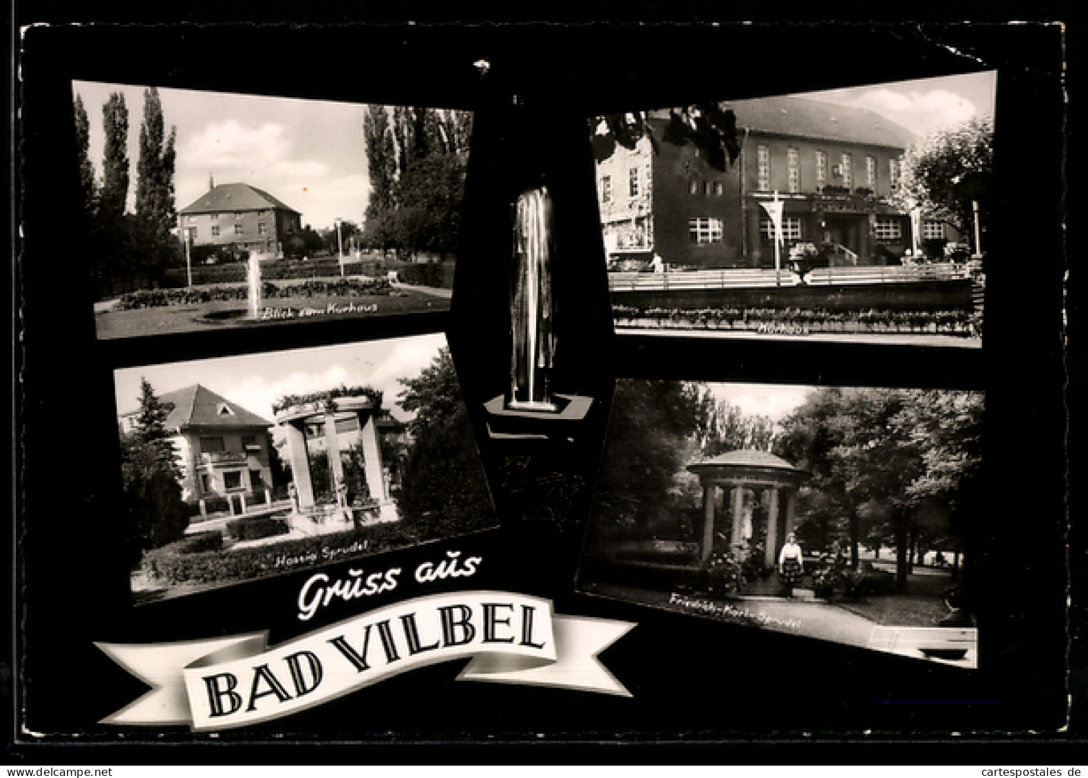AK Bad Vilbel, Verschiedene Ortspartien, Kurhaus, Gartenanlage, Hassia Sprudel