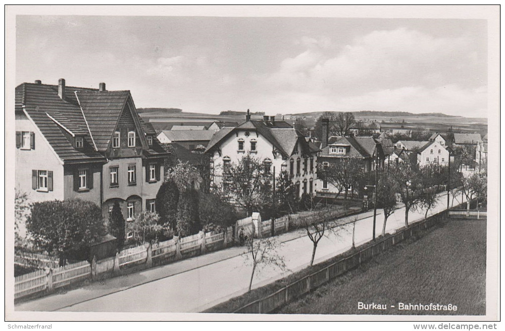 AK Bahnhof ? Burkau Häuser Villen Bahnhofstrasse bei Bischofswerda Uhyst Rammenau Elstra Panschwitz