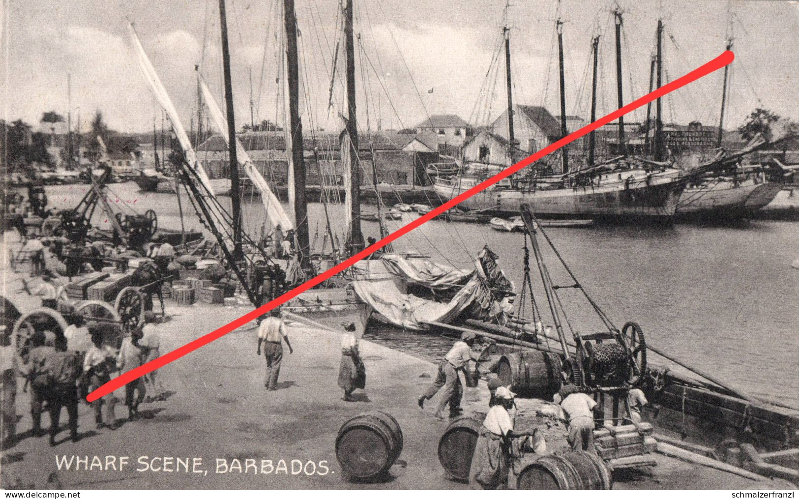 AK Barbados Barbuda Wharf Scene Bridgetown Antilles West Indies Stamp Timbre Briefmarke Commonwealth British Colony UK